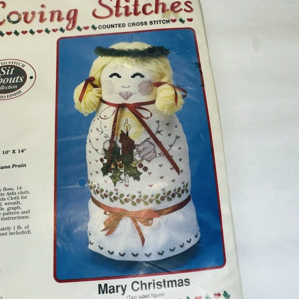 Loving‎ Stitches Cross Stitch Kit MARY CHRISTMAS 2-sided Figure 1990 Kit 10